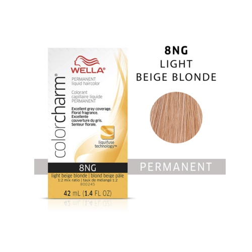 Wella ColorCharm Permanent Liquid Hair Color 8NG/Light Beige Blonde, 42mL