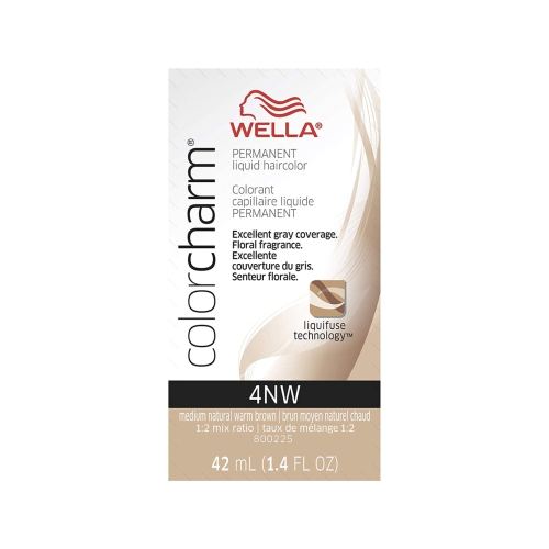 WELLA  Colorcharm Permanent Liquid Hair Color 4Nw/medium Natural Warm Brown, 42Ml