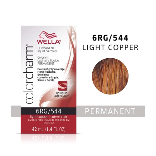 Color Charm Coloration liquide permanente - 544 6RG Cuivre clair par Wella pour unisexe - 1,4 oz de coloration capillaire