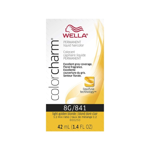 Wella ColorCharm Permanent Liquid Hair Color 8G/Light Golden Blonde, 42mL