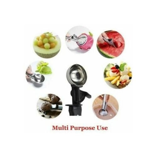 Ice Cream Serving Scoop Stainless Steel Spoon Plastic Handle for Multi-use