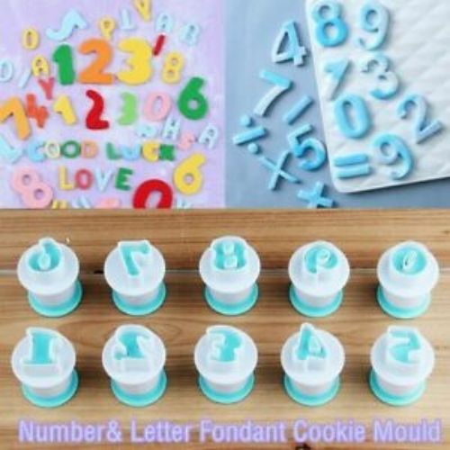 Cake Decorating Letters, Number, Flower Mold & Stamps Cookies 21pcs set Tools