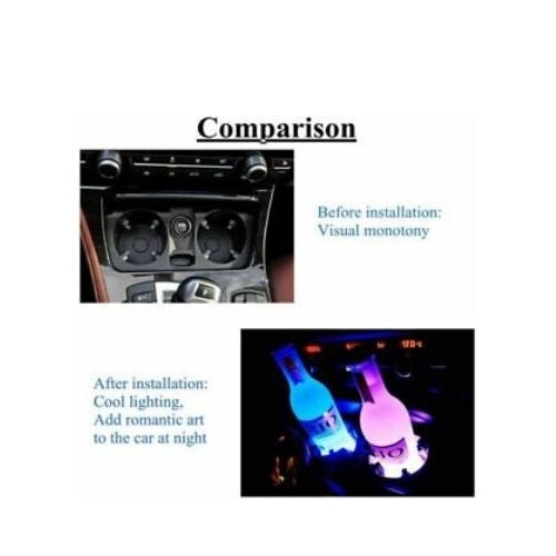 LED Car Cup Holder - Atmosphere Lamps USB Charging Mat Cup Pad