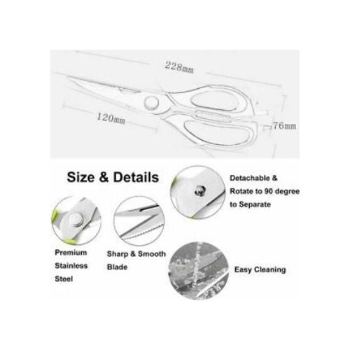 Ciseaux de cuisine multinationaux 6 en 1 – Ciseaux en acier robuste pour la maison