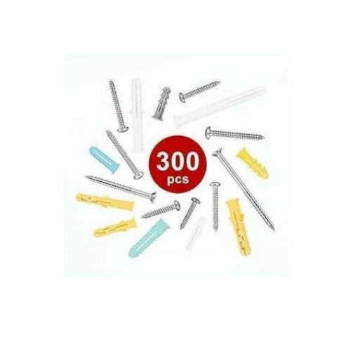 300x Drywall Screw and Anchor Kit Home Wall Self Tapping Screws with Clear Case