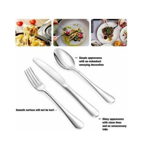 Flatware Set With Knife, Spoon And Fork Stainless Steel Dinner Serving Set.12pcs