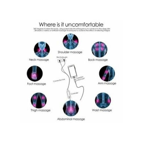Portable Mini Tens Pulse Body Massager Mobile Phone Control Muscle Stimulator
