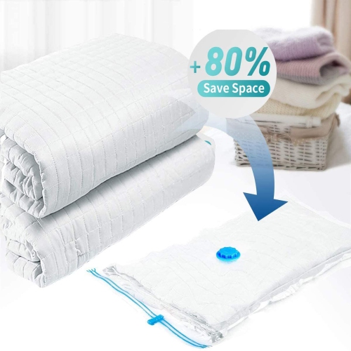 ISTAR Premium Reusable Vacuum Storage Bags Save 80% More Storage Space. Vacuum Seal Bags with Double Zip and Outlet Valve