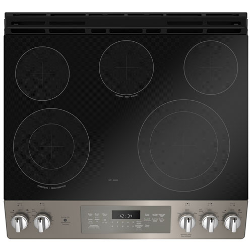 GE 30" 5.3 Cu. Ft. True Convection 5-Element Slide-In Electric Range (JCS840EMES) - Slate