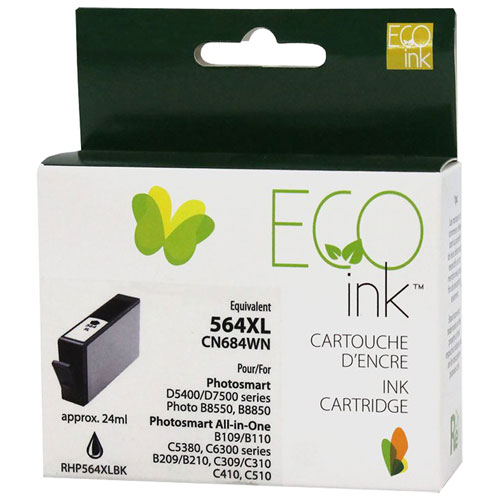 Cartouche d'encre noire réusinée Eco Ink compatible avec HP