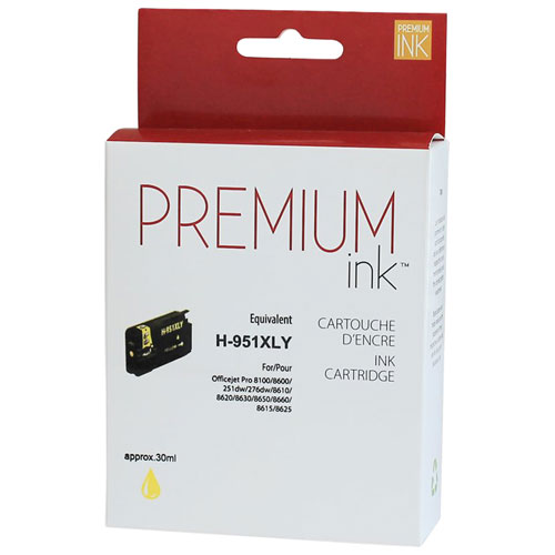 Cartouche d'encre jaune Premium Ink compatible avec HP