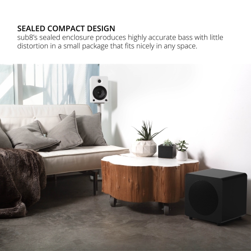 Kanto 300W SUBV8 Subwoofer scellé, Noir mat