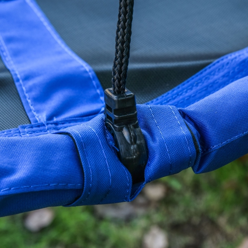 Outsunny 43.25" Saucer Swing Giant Hanging Tree Swing, Nest Web Rope Seat, Adjustable Hanging Ropes for Indoor Outdoor Children 3-12 Years Old, Blue