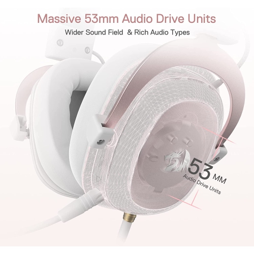 Redragon H510 Zeus Wired Gaming Headset - 7.1 Surround Sound - Memory Foam Ear Pads - 53MM Drivers - Detachable Microphone - Multi Platform Headphone