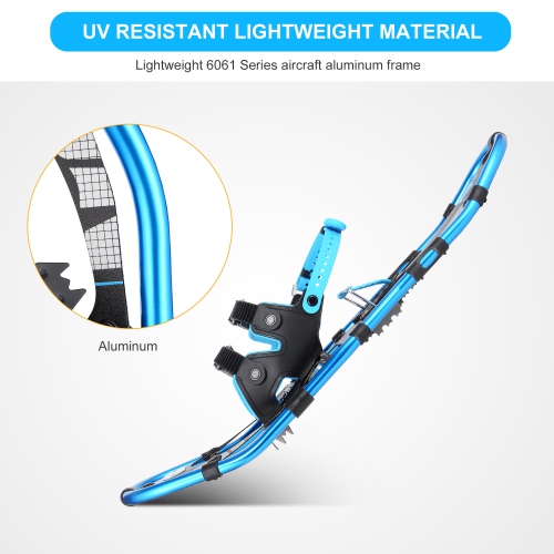 Raquettes à neige légères en aluminium pour hommes et femmes avec fixation entièrement réglable et traction des crampons, élévation du talon - PHAT™