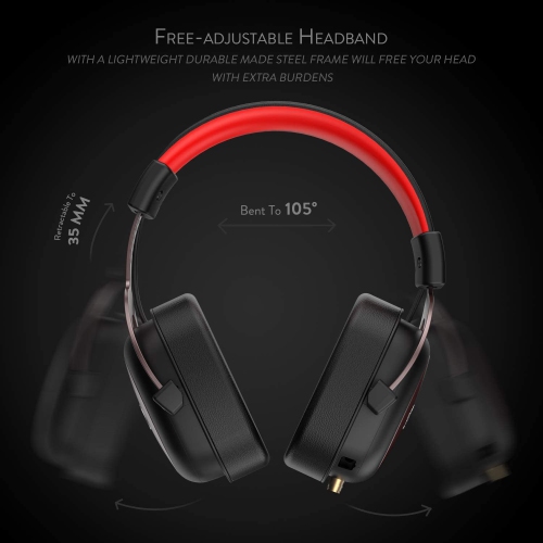 Redragon H510 Zeus Wired Gaming Headset - 7.1 Surround Sound - Memory Foam Ear Pads - 53MM Drivers - Detachable Microphone - Multi Platform Headphone