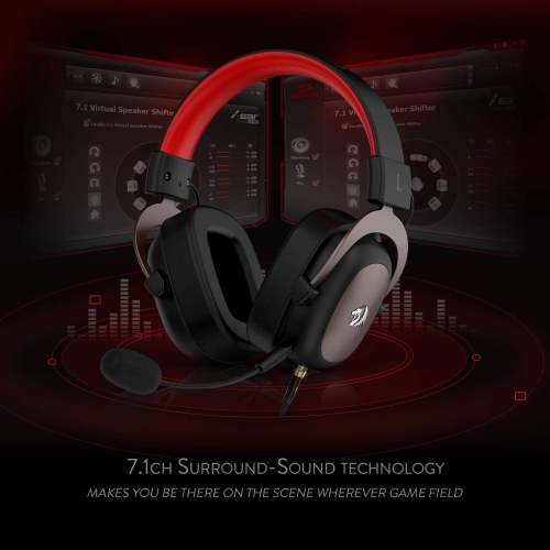 Redragon H510 Zeus Wired Gaming Headset - 7.1 Surround Sound - Memory Foam Ear Pads - 53MM Drivers - Detachable Microphone - Multi Platform Headphone