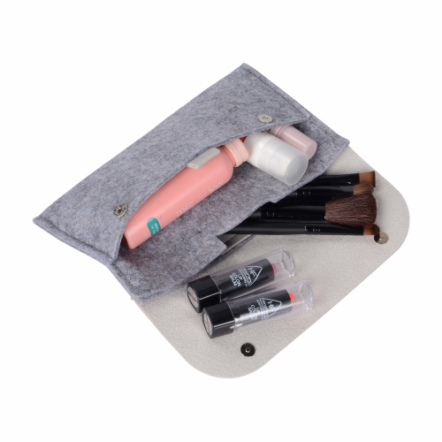 Wool Felt PU Leather Electronics Accessories Organizer Pouch Cable Storage Bag for cables, headphones, chargers, mice - PrimeCables®