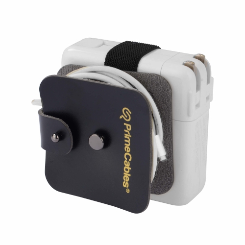 PRIMECABLES  Leather Travel Cord Winder Organizer Case for Macbook Air Protect Your Charging Cable- ®