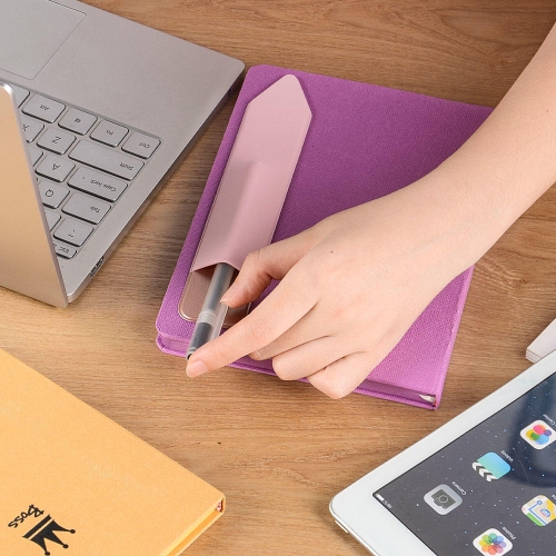 PU leather Elastic Stylus Adhesive Sleeve Pen Cover Case for Apple Pencil, only 2mm thick can stick on an iPad, tablet, notebook, wall-Pink