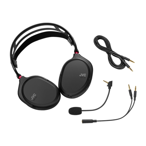 JVC - Ultra Lightweight Wired Gaming Headset with Detachable Microphone, Black