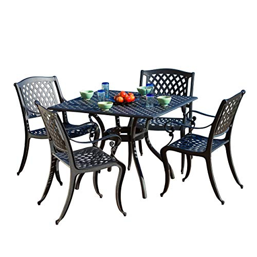 black cast aluminum patio dining sets