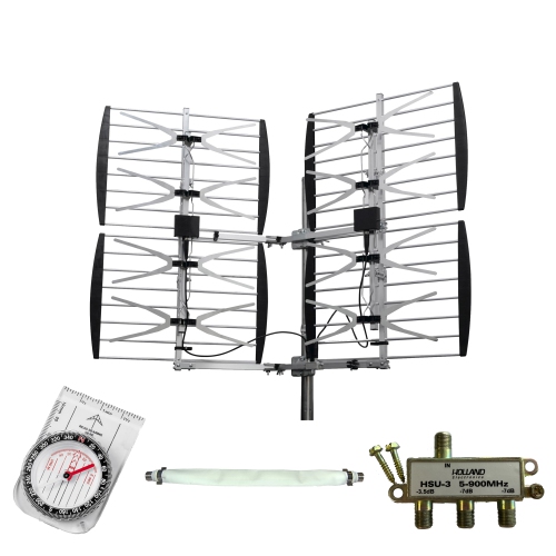 Digiwave Outdoor 360 Degree Adjustable 8-Bay HDTV Antenna with Accessories Kit