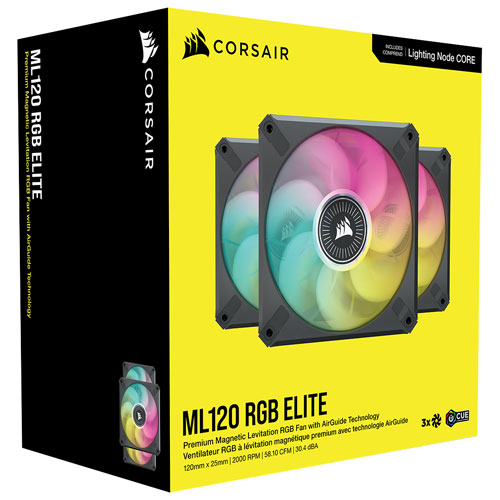 Corsair iCUE ML120 RGB ELITE Premium 120mm Magnetic Levitation Triple Case Fan Kit
