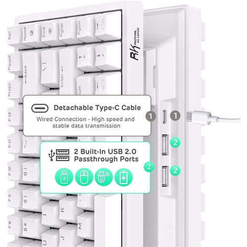 RK ROYAL KLUDGE RK84 80% RGB Triple Mode BT5.0/2.4G/Wired Hot-Swappable Mechanical Keyboard, 84 Keys Wireless Bluetooth Gaming Keyboard, Tactile
