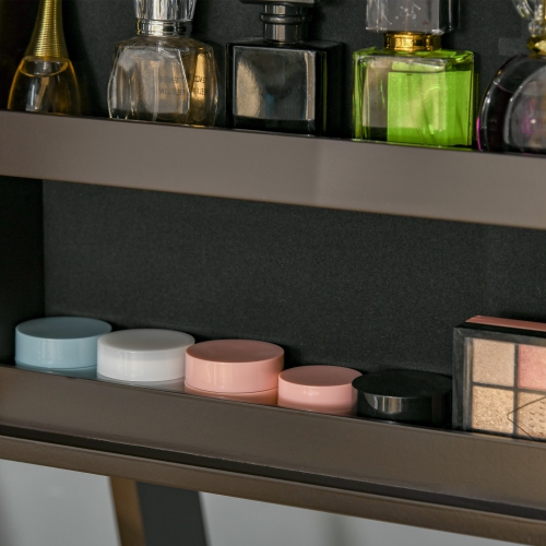 HOMCOM – Armoire à bijoux avec miroir, range-bijoux verrouillable avec miroir pleine longueur, 3 angles réglables, brun