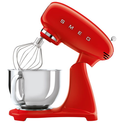 Batteur sur socle à tête inclinable de Smeg - 5,1 pintes - 600 W - Rouge