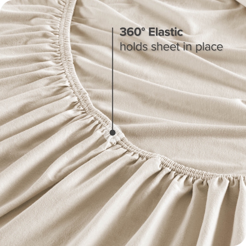 Bare Home 100% Organic Jersey Cotton Sheet Set - Deep Pocket - Lightweight & Breathable - Bedding Sheets & Pillowcases