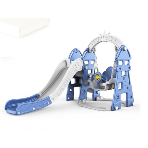 KidsVIP Toddler And Baby Slide With Full Step, Swing, And Basket Ball Net In A Luxury 5 In 1 Castle Edition Playset