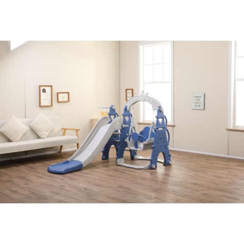 Ensemble de jeu Balançoire et glissoire 3-en-1 pour enfants KidsVIP : glissoire autonome, balançoire, grimpeur avec anneau sphérique, ensemble