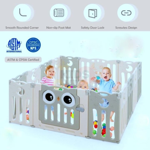 Parc d'activités pliable pour bébé KidsVIP, enfants, 20 panneaux, barrières de sécurité pour bébé, intérieur/extérieur, panneaux amovibles