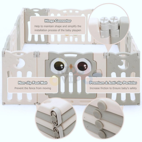 Parc d'activités pliable pour bébé KidsVIP, enfants, 20 panneaux, barrières de sécurité pour bébé, intérieur/extérieur, panneaux amovibles