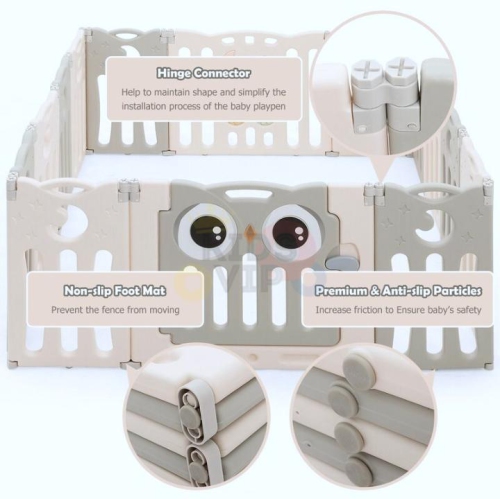 Parc d'activités pliable pour bébé KidsVIP, enfants, 20 panneaux, barrières de sécurité pour bébé, intérieur/extérieur, panneaux amovibles