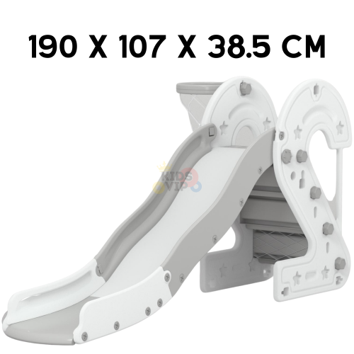 KidsVIP Kids and Toddlers Slide Set 3-in-1 Number Edition Playset Slide w/ Climber and Basketball Hoop - Indoor/ Outdoor Play for Ages 1-4