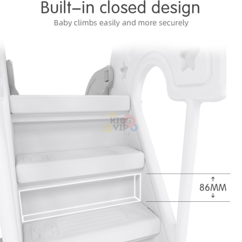 KidsVIP Kids and Toddlers Slide Set 3-in-1 Number Edition Playset Slide w/ Climber and Basketball Hoop - Indoor/ Outdoor Play for Ages 1-4