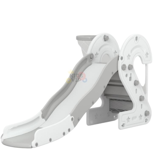 KidsVIP Kids and Toddlers Slide Set 3-in-1 Number Edition Playset Slide w/ Climber and Basketball Hoop - Indoor/ Outdoor Play for Ages 1-4