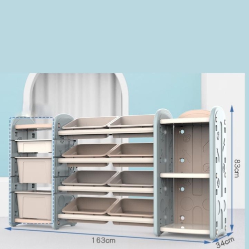 KidsVIP Kids Toy Storage Organizer w/Bins, Storage Boxes, Bookshelves - Multi-Layer Shelving Unit for Bedroom, Playroom, Nursery, Kids Room