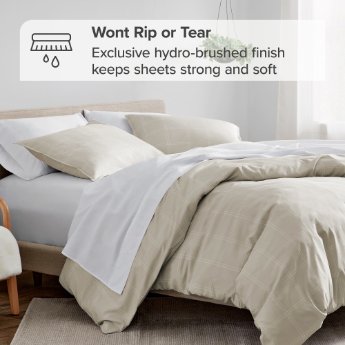 Bare Home Duvet Cover and Sham Set - Premium 1800 Ultra-Soft Brushed Microfiber - Hypoallergenic, Easy Care, Wrinkle Resistant