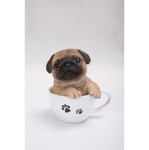 Hi-Line Gift Ltd Teacup Pug Puppy Garden Statue