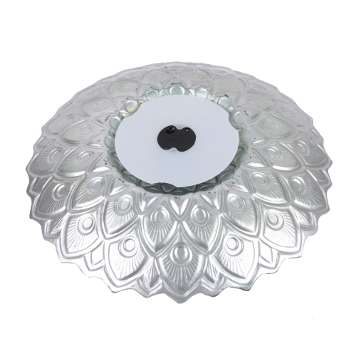 Hi-Line Gift Ltd Solar Peacock Green Geometric Glass Bird Bath with Stand