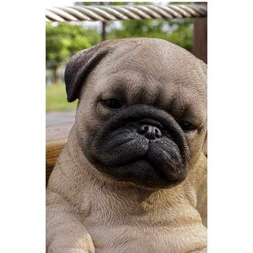 Hi-Line Gift Ltd Sleepy Pug Puppy Garden Statue Sitting