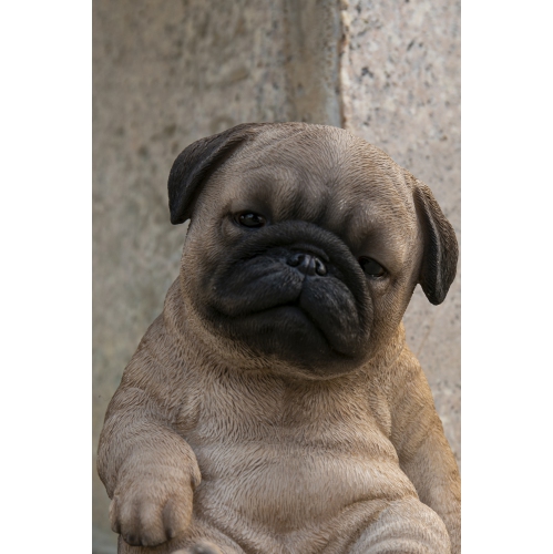Hi-Line Gift Ltd Sleepy Pug Puppy Garden Statue Sitting