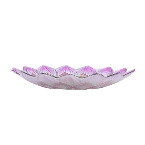 Hi-Line Gift Ltd Solar LED Floral Glass Bird Bath with Stand - Pink Dahlia