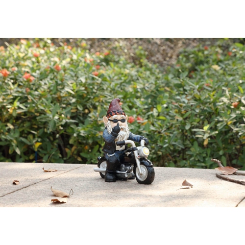 Hi-Line Gift Ltd Middle Finger Biker Gnome