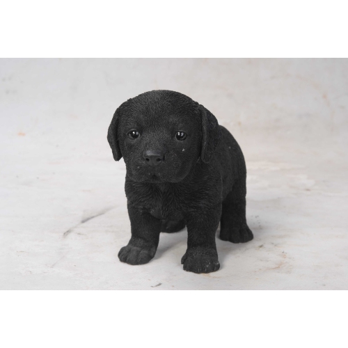 HI-LINE GIFT LTD  Standing Labrador Puppy Garden Statue In Black