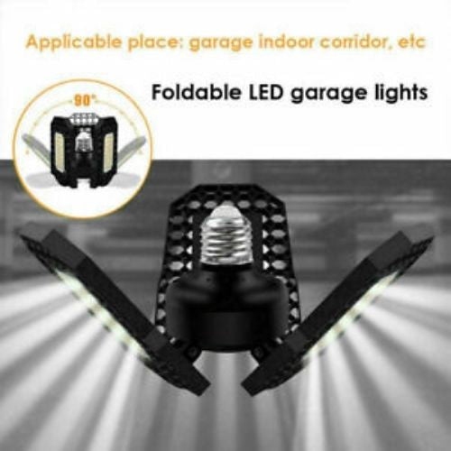 LED Garage Light Super Bright Shop Ceiling Lights Deformable 60W 3-Sided style